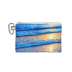 Ocean Sunset Canvas Cosmetic Bag (small) by GardenOfOphir