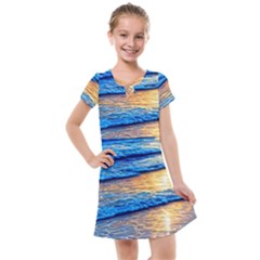 Ocean Sunset Kids  Cross Web Dress by GardenOfOphir