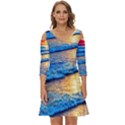 Ocean Sunset Shoulder Cut Out Zip Up Dress View1