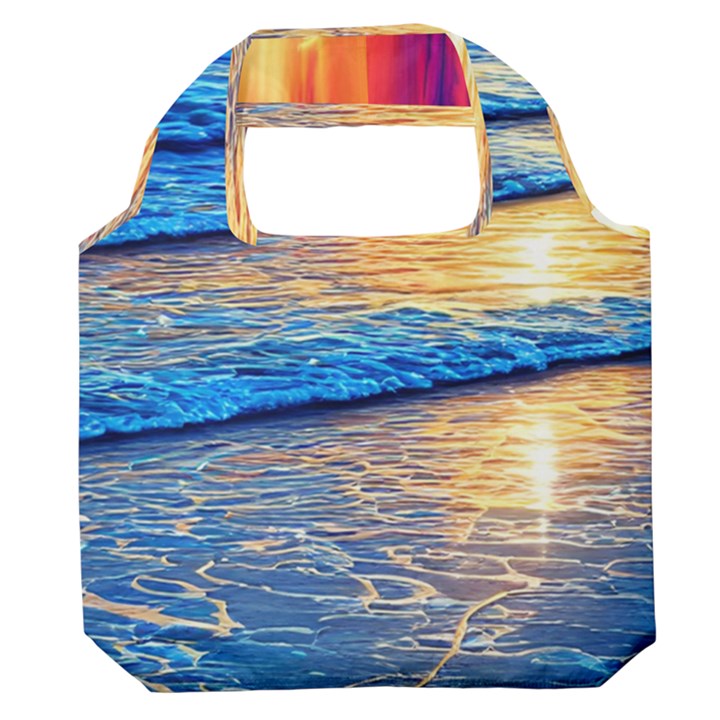 Ocean Sunset Premium Foldable Grocery Recycle Bag