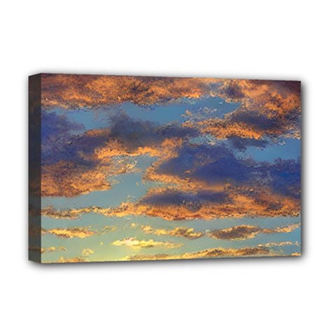 Sunrise Over The Sand Dunes Deluxe Canvas 18  X 12  (stretched) by GardenOfOphir