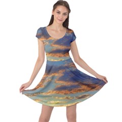 Sunrise Over The Sand Dunes Cap Sleeve Dress by GardenOfOphir