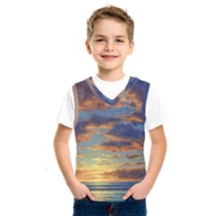 Sunrise Over The Sand Dunes Kids  Basketball Tank Top by GardenOfOphir