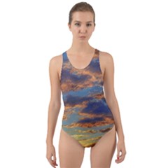 Sunrise Over The Sand Dunes Cut-out Back One Piece Swimsuit by GardenOfOphir