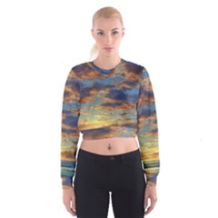 Sunrise Over The Sand Dunes Cropped Sweatshirt by GardenOfOphir