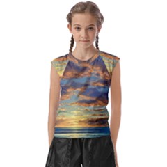 Sunrise Over The Sand Dunes Kids  Raglan Cap Sleeve Tee by GardenOfOphir