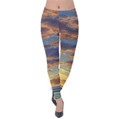 Sunrise Over The Sand Dunes Velvet Leggings by GardenOfOphir