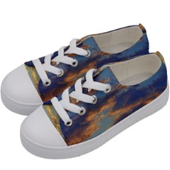 Sunrise Over The Sand Dunes Kids  Low Top Canvas Sneakers by GardenOfOphir