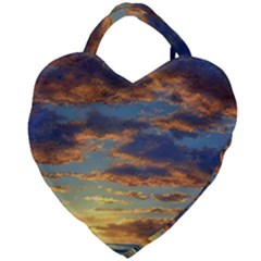 Sunrise Over The Sand Dunes Giant Heart Shaped Tote by GardenOfOphir