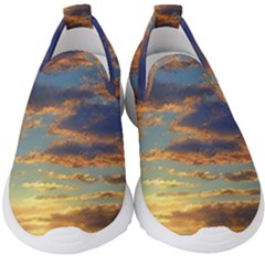 Sunrise Over The Sand Dunes Kids  Slip On Sneakers by GardenOfOphir