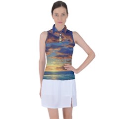 Sunrise Over The Sand Dunes Women s Sleeveless Polo Tee by GardenOfOphir