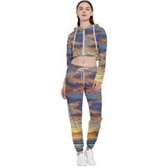 Sunrise Over The Sand Dunes Cropped Zip Up Lounge Set by GardenOfOphir