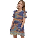 Sunrise Over The Sand Dunes Kids  Frilly Sleeves Pocket Dress View3