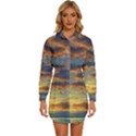 Sunrise Over The Sand Dunes Womens Long Sleeve Shirt Dress View1