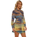 Sunrise Over The Sand Dunes Womens Long Sleeve Shirt Dress View3