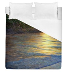 Sunset At The Surf Duvet Cover (queen Size) by GardenOfOphir