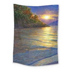 Sunset At The Surf Medium Tapestry by GardenOfOphir