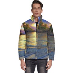 Sunset At The Surf Men s Puffer Bubble Jacket Coat