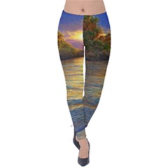 Sunset At The Surf Velvet Leggings by GardenOfOphir