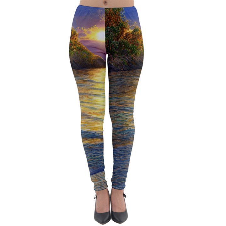 Sunset At The Surf Lightweight Velour Leggings