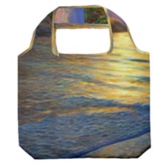 Sunset At The Surf Premium Foldable Grocery Recycle Bag by GardenOfOphir