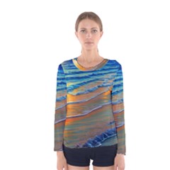 Modern Sunset Over The Ocean Women s Long Sleeve Tee