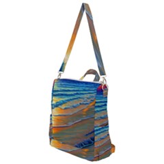 Modern Sunset Over The Ocean Crossbody Backpack by GardenOfOphir