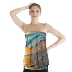 Modern Sunset Over The Ocean Strapless Top by GardenOfOphir