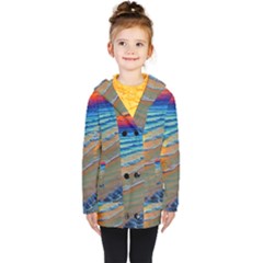 Modern Sunset Over The Ocean Kids  Double Breasted Button Coat by GardenOfOphir