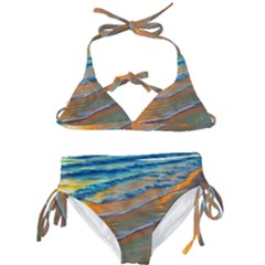 Modern Sunset Over The Ocean Kids  Classic Bikini Set by GardenOfOphir