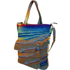 Modern Sunset Over The Ocean Shoulder Tote Bag by GardenOfOphir