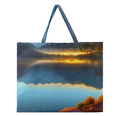 Gorgeous Lake Zipper Large Tote Bag