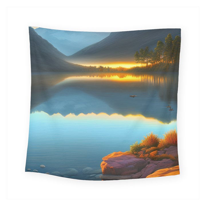 Gorgeous Lake Square Tapestry (Small)