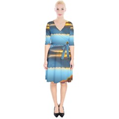 Gorgeous Lake Wrap Up Cocktail Dress