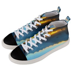 Gorgeous Lake Men s Mid-top Canvas Sneakers by GardenOfOphir