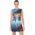 Gorgeous Lake Lace Up Front Bodycon Dress View1