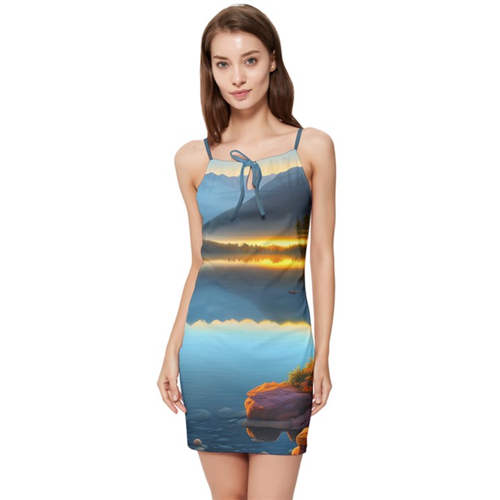 Gorgeous Lake Summer Tie Front Dress