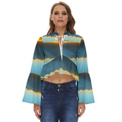 Gorgeous Lake Boho Long Bell Sleeve Top