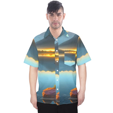 Gorgeous Lake Men s Hawaii Shirt by GardenOfOphir