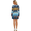 Gorgeous Lake Long Sleeve Deep V Mini Dress  View4