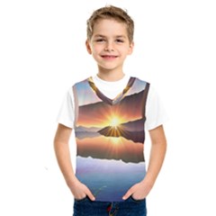 Majestic Lake Kids  Basketball Tank Top by GardenOfOphir