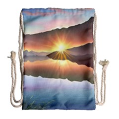 Majestic Lake Drawstring Bag (large) by GardenOfOphir