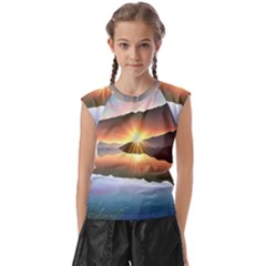 Majestic Lake Kids  Raglan Cap Sleeve Tee by GardenOfOphir