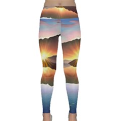 Majestic Lake Lightweight Velour Classic Yoga Leggings by GardenOfOphir