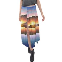 Majestic Lake Velour Split Maxi Skirt by GardenOfOphir