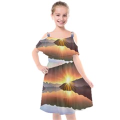 Majestic Lake Kids  Cut Out Shoulders Chiffon Dress by GardenOfOphir