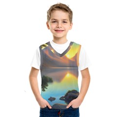 Benevolent Lake Kids  Basketball Tank Top by GardenOfOphir