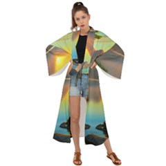 Benevolent Lake Maxi Kimono by GardenOfOphir