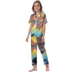 Benevolent Lake Kids  Satin Short Sleeve Pajamas Set by GardenOfOphir