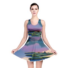 Astonishing Lake View Reversible Skater Dress by GardenOfOphir